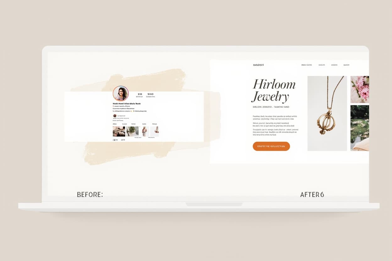 Before and after comparison: Instagram profile vs CLEWY Site